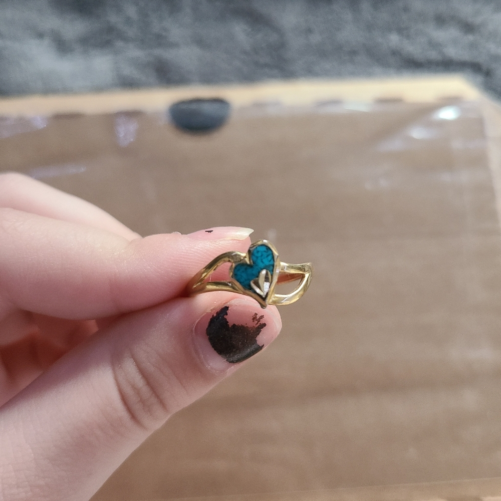 Blue&Gold Clolored Ring 💍 😍